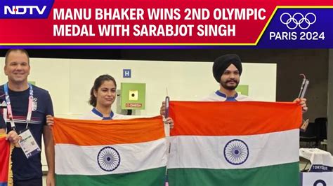 Manu Bhaker Claims Historic 2nd Olympic Medal Wins Mixed Team Bronze