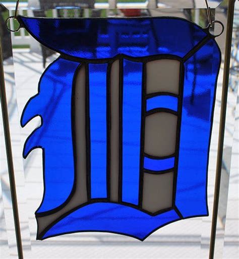 Stained Glass Detroit Tigers Suncatcher Wall Hanging Etsy