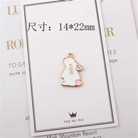 10pcs Fashion Alloy Enamel Rabbit Bunny Charms Animal Rabbit Pendant