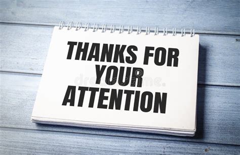 Thank You For Your Attention Text On Wooden Background Stock Photo