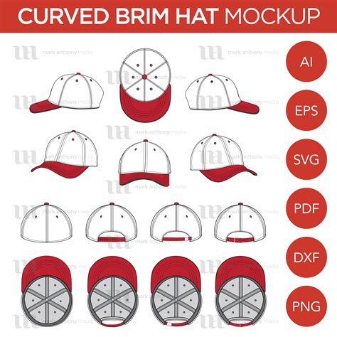 Curved Brim Hats Vector Template Mockup On Behance