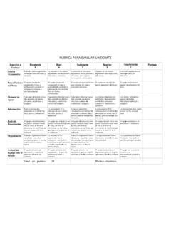 Rubrica Para Evaluar Un Debate El Debate Inicio Rubrica Para