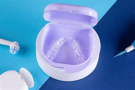 Occlusal Splint Orthodontic Treatment With Invisible Braces Stock