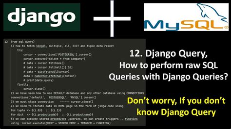 How To Perform Raw Sql Queries With Django Queries Youtube