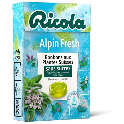 LOT DE 8 RICOLA Bonbons Alpin Fresh Sans Sucres Boite De 50 G