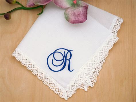 Monogrammed Wedding Hankie W Single Initial Font A