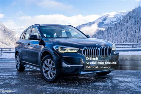 Brand New Black Bmw X1 Suv 2020 Parked In Switzerland Stock Photo