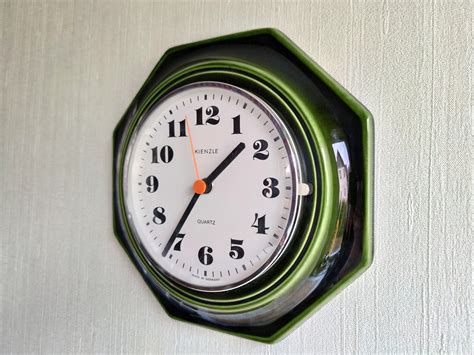 Kienzle Ceramic Wall Clock Made In Germany S Mid Century Etsy