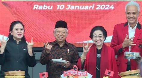 Jokowi Tak Diundang Di HUT PDIP Megawati Sapa Maruf Amin HARIAN MISTAR