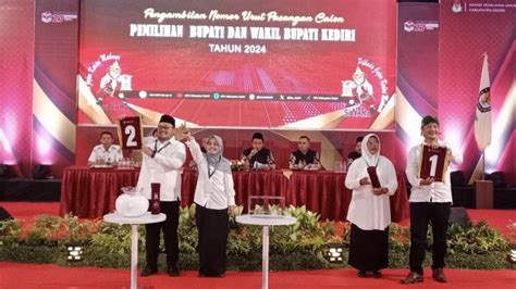 KPU Kabupaten Kediri Tetapkan Nomor Urut Paslon Peserta Pilkada 2024