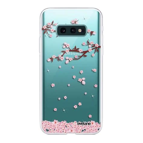 EVETANE Coque 360 compatible Galaxy S10e Modèle Chute De Fleurs