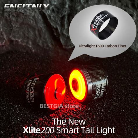 Bicycle Rear Light Carbon Fiber Smart Auto Brake Sensing Tail Light Led