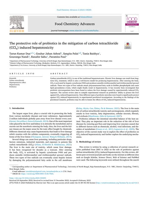 Pdf The Protective Role Of Probiotics In The Mitigation Of Carbon