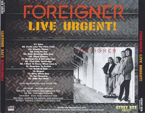 Foreigner / Live Urgent / 1CDR