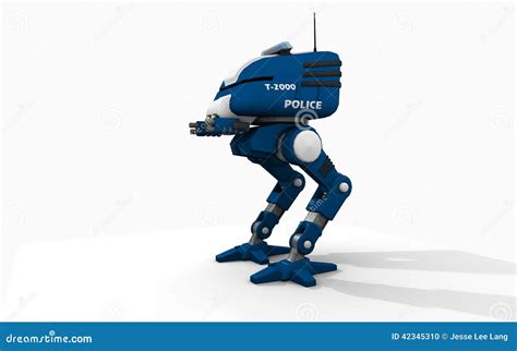 Police robot stock illustration. Illustration of science - 42345310