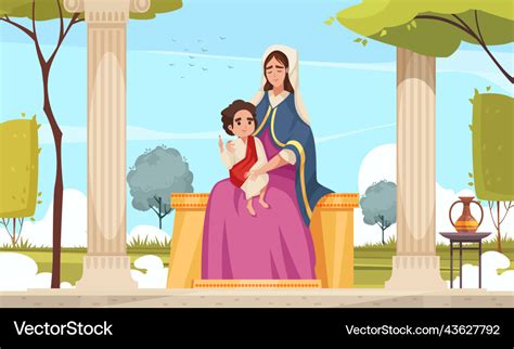 Jesus And Virgin Mary Royalty Free Vector Image