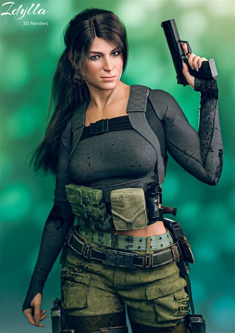 Lara Croft 3D Render RenderHub Gallery