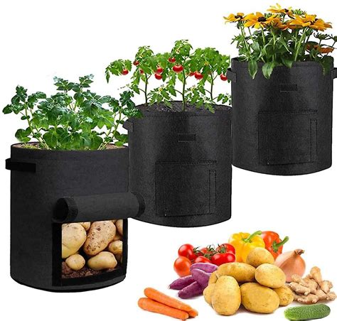 Potato Grow Bags 3 Pack 7 Gallon Plant Growing Bag For Vegetables