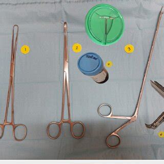 Standard setup for intrauterine device (IUD) removal with uterus model ...