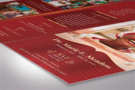 Loving Trifold Funeral Program Template For Canva Print Size Etsy