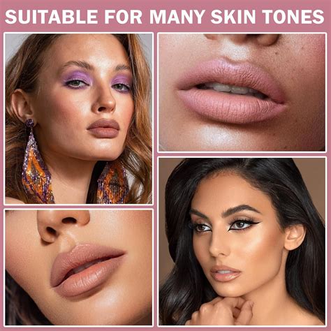 Juego de lápices labiales de colores nude mate ingredientes naturales lápiz labial