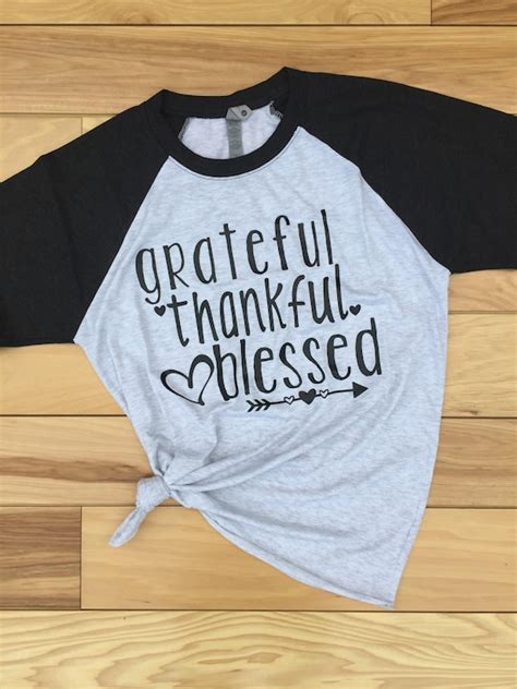 Grateful Thankful Blessed Shirt Womens Thanksgiving