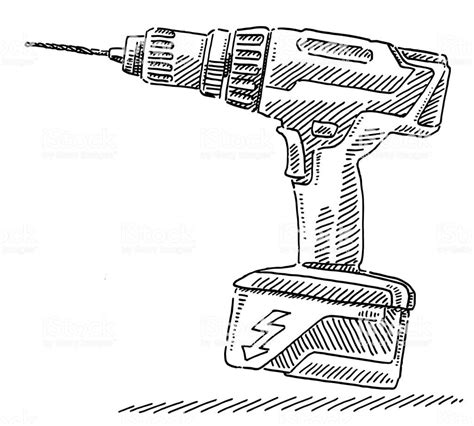 Electric Drill Machine Sketch