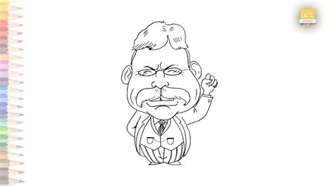 Theodore Roosevelt Caricature Drawing How To Draw Theodore Roosevelt