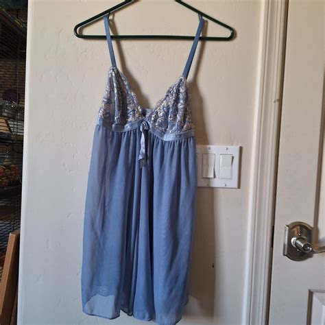 Light Smokey Blue Sheer Babydoll Lingerie Style Depop