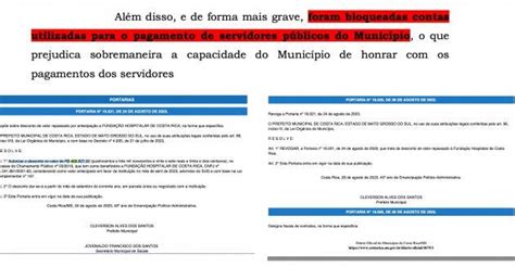 Após descumprir ordem judicial e ter as contas da Prefeitura de Costa