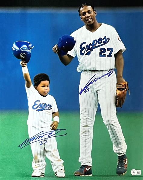 vladimir guerrero sr jr montreal expos dual signed  photo bas