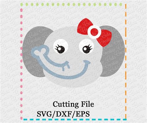 Elephant Girl Cutting File Svg Dxf Eps Creative Appliques