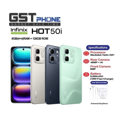 Infinix Hot I Gb Gb Extended Ram Gb Rom Original Malaysia Set With Premium Gift