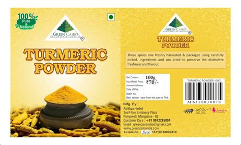 Turmeric Powder 100g Green Cairo