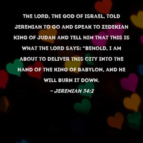 Jeremiah The Lord The God Of Israel Told Jeremiah To Go And