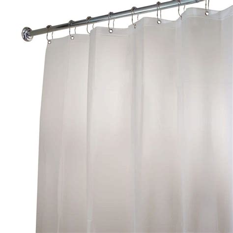 Interdesign Eva Long Shower Curtain Liner In Clear Frost 15162 The Home Depot