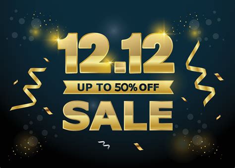 1212 Shopping Festival Sale Banner With Gold Element On Dark