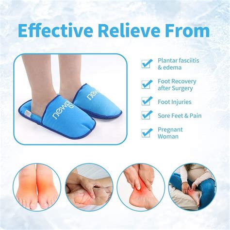 Newgo Foot Ice Pack Slippers 2 Pack Gel Therapy For Swollen And Painful