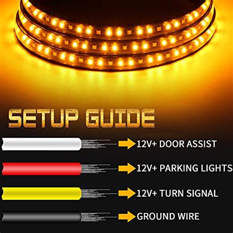 2PCs Truck LED Running Board Lights Sequential Amber Side Marker Light