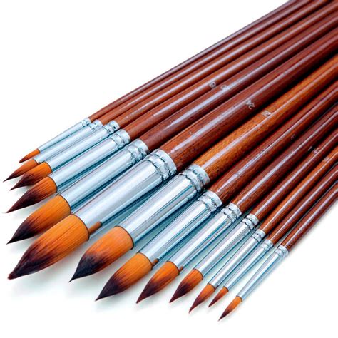 Artist Watercolor Paint Brushes Set Pcs Round Pointed Tip Etsy