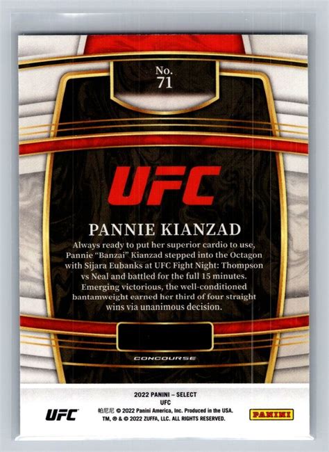 Pannie Kianzad 2022 Panini Select UFC 71 Concourse Base UFC Rookie EBay