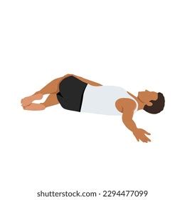 Man Doing Supta Matsyendrasana Yoga Pose Stock Vector (Royalty Free ...