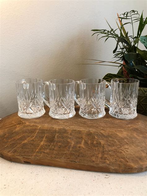 Set Of 4 Gorgeous Crystal Mugs Etsy