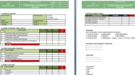 Formulir Penilaian Kinerja Karyawan Xlsx Viewer Imagesee