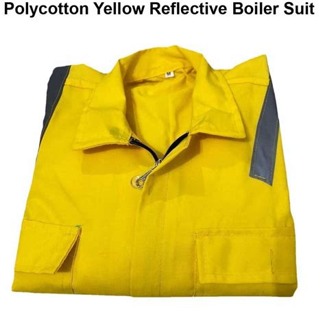 Polycotton Yellow Reflective Boiler Suit For Workwear Size Large At