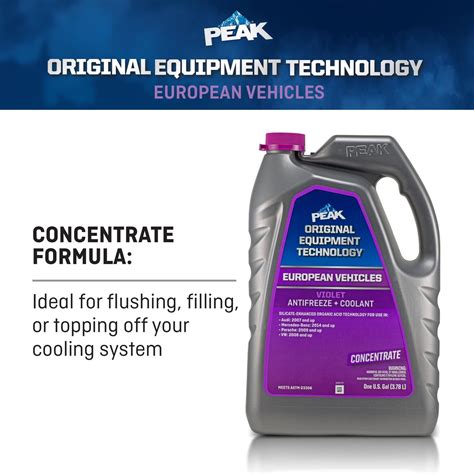 PEAK Original Equipment Technology European Vehicles Violet Antifreeze