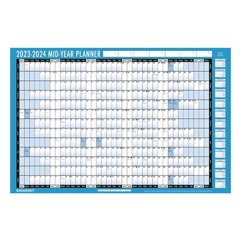 Buy 2023 2024 Mid Year Planner A1 Large Laminated Academic Wall Planner