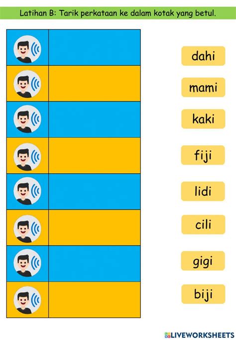 Suku Kata Kv Interactive Worksheet For Ppki Live Worksheets