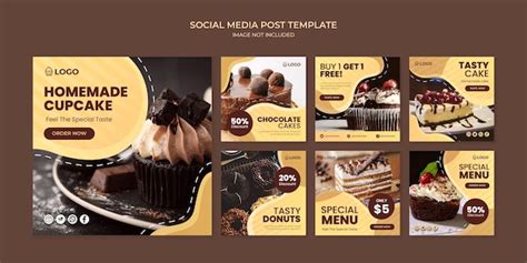 Premium Vector Homemade Cupcake Social Media Instagram Post Template