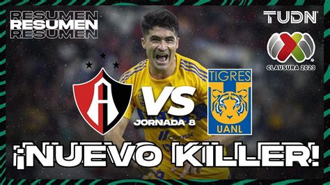 Resumen Atlas Vs Tigres CL2023 Liga Mx J7 TUDN YouTube